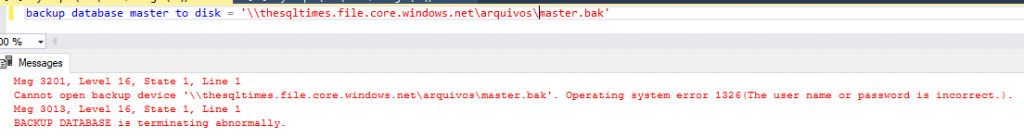 Azure File Share no SQL Server – [5] Tudo junto!